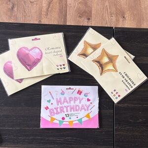 Birthday, stars and Heart-Shaped Balloon bundle